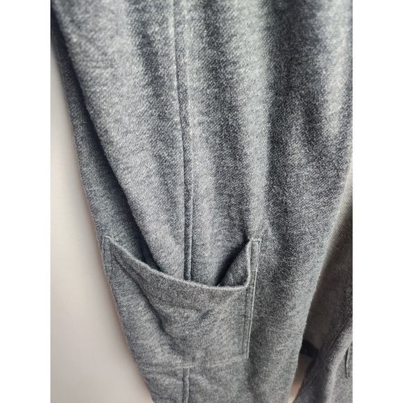 Garnet Hill Womens Open Front Cardigan Sz L Gray 3/4Cuffed Sleeve Front Pockets - Picture 3 of 8